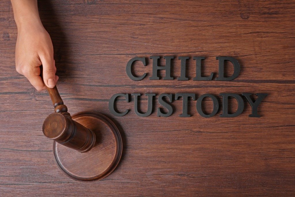 Child custody concept with gavel