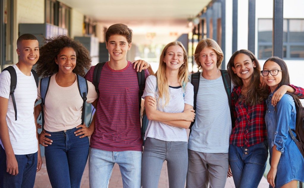 Group of high school students