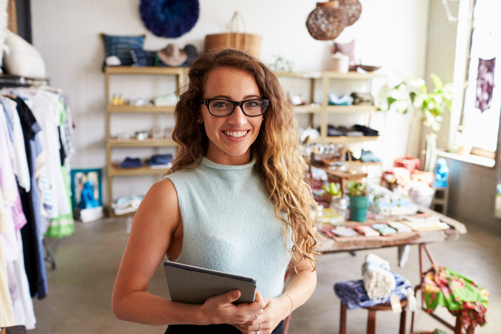 woman inside her shop