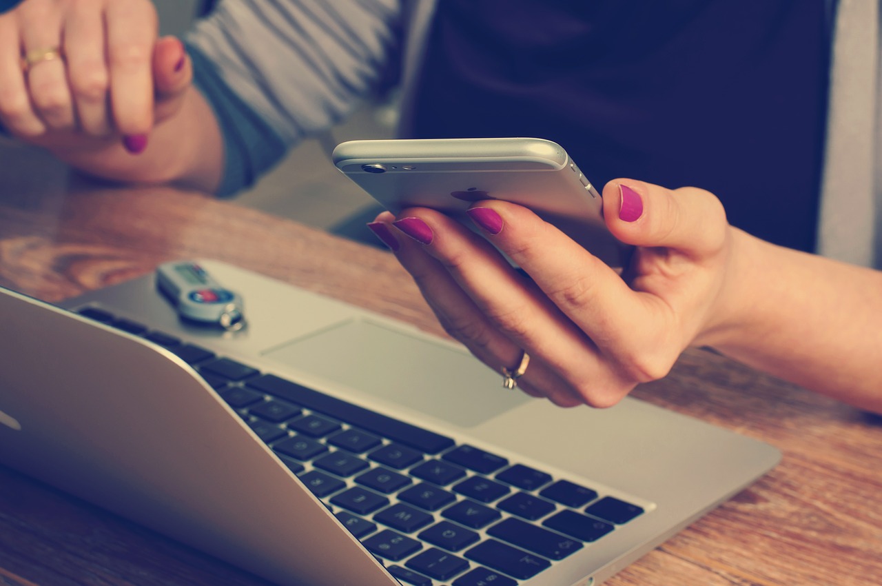 woman using phone