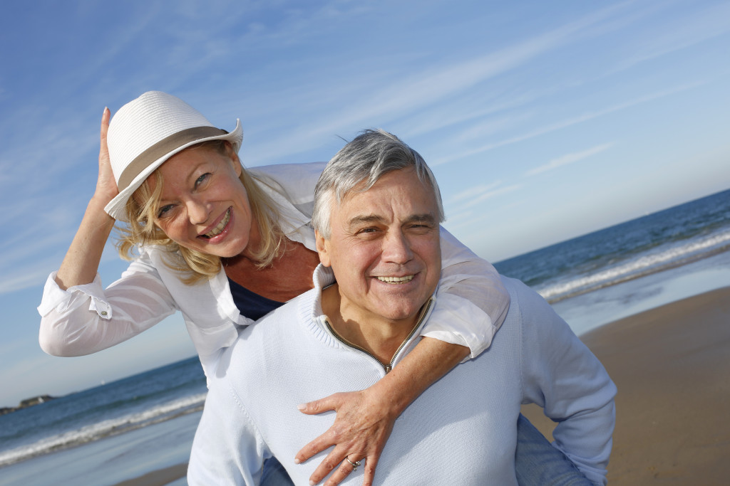 senior couple at the beach