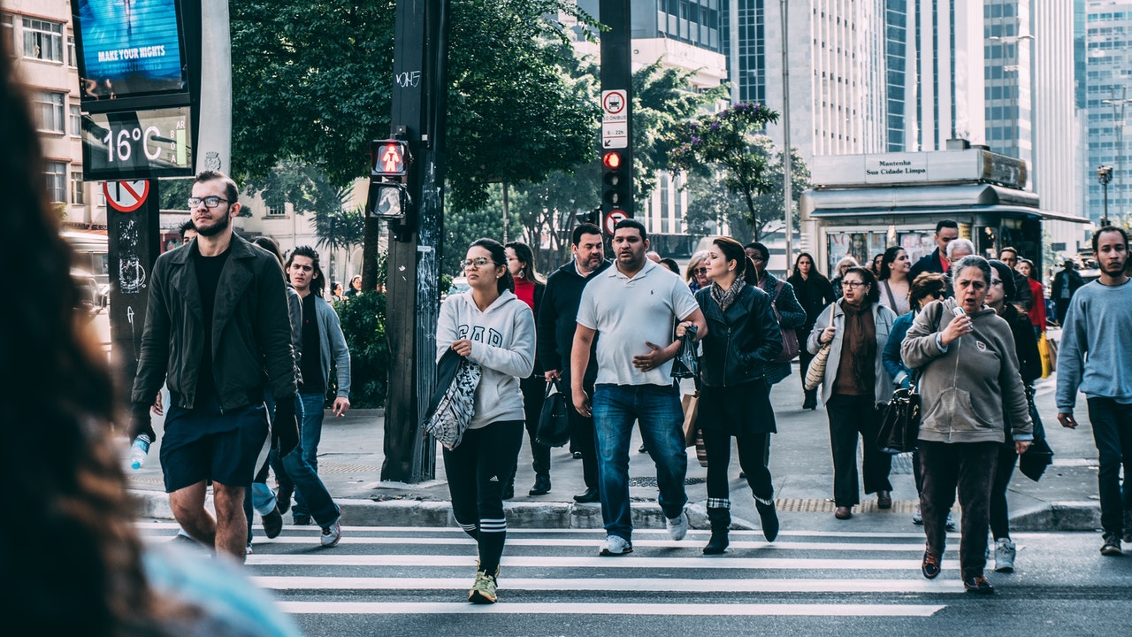 people crossing the street