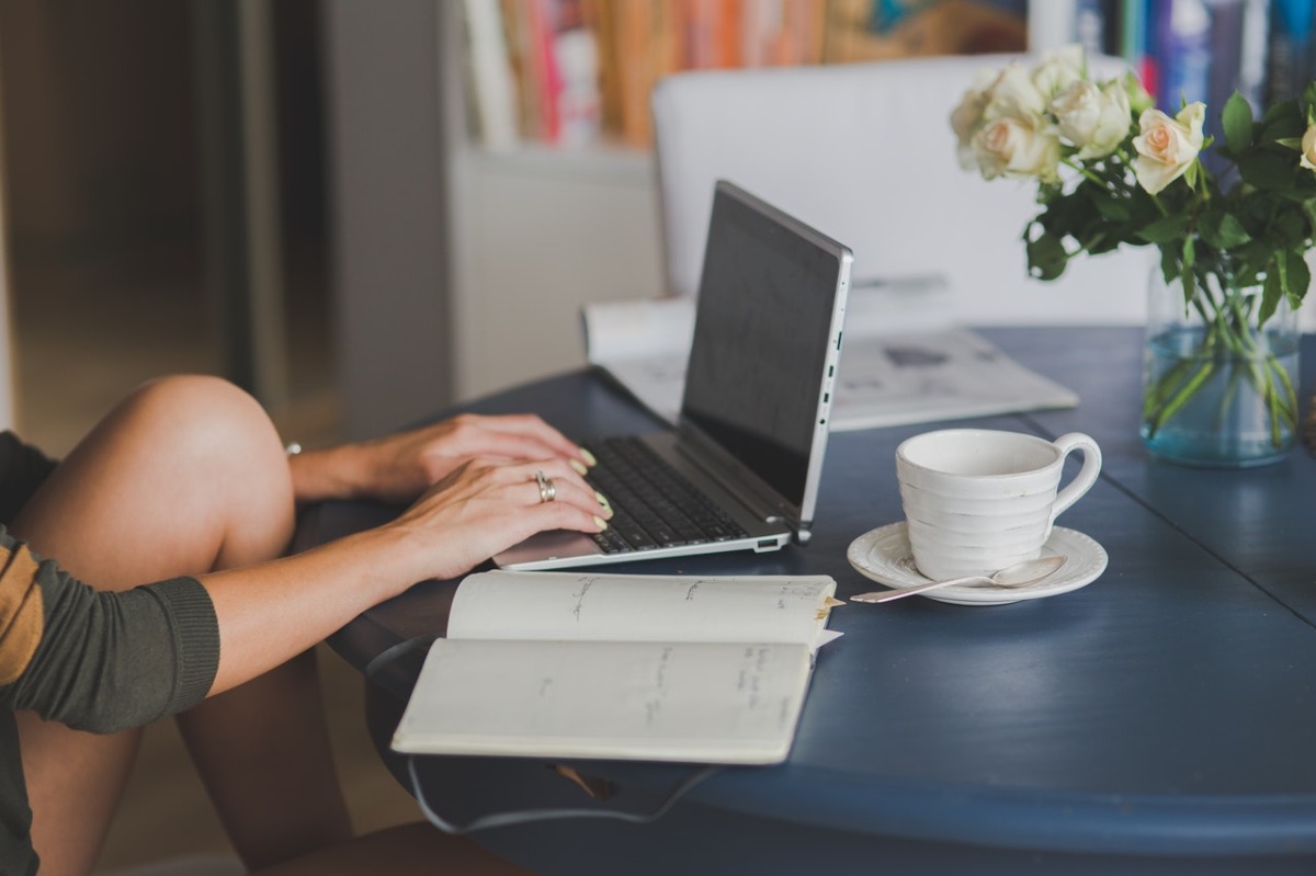 woman using her laptop